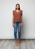 Blusa stampata in viscosa - C5311