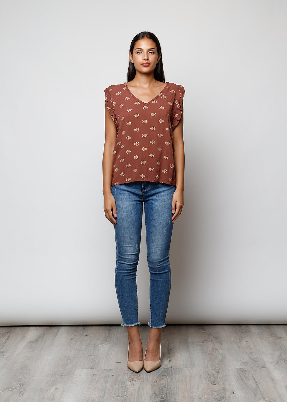Blusa stampata in viscosa - C5311