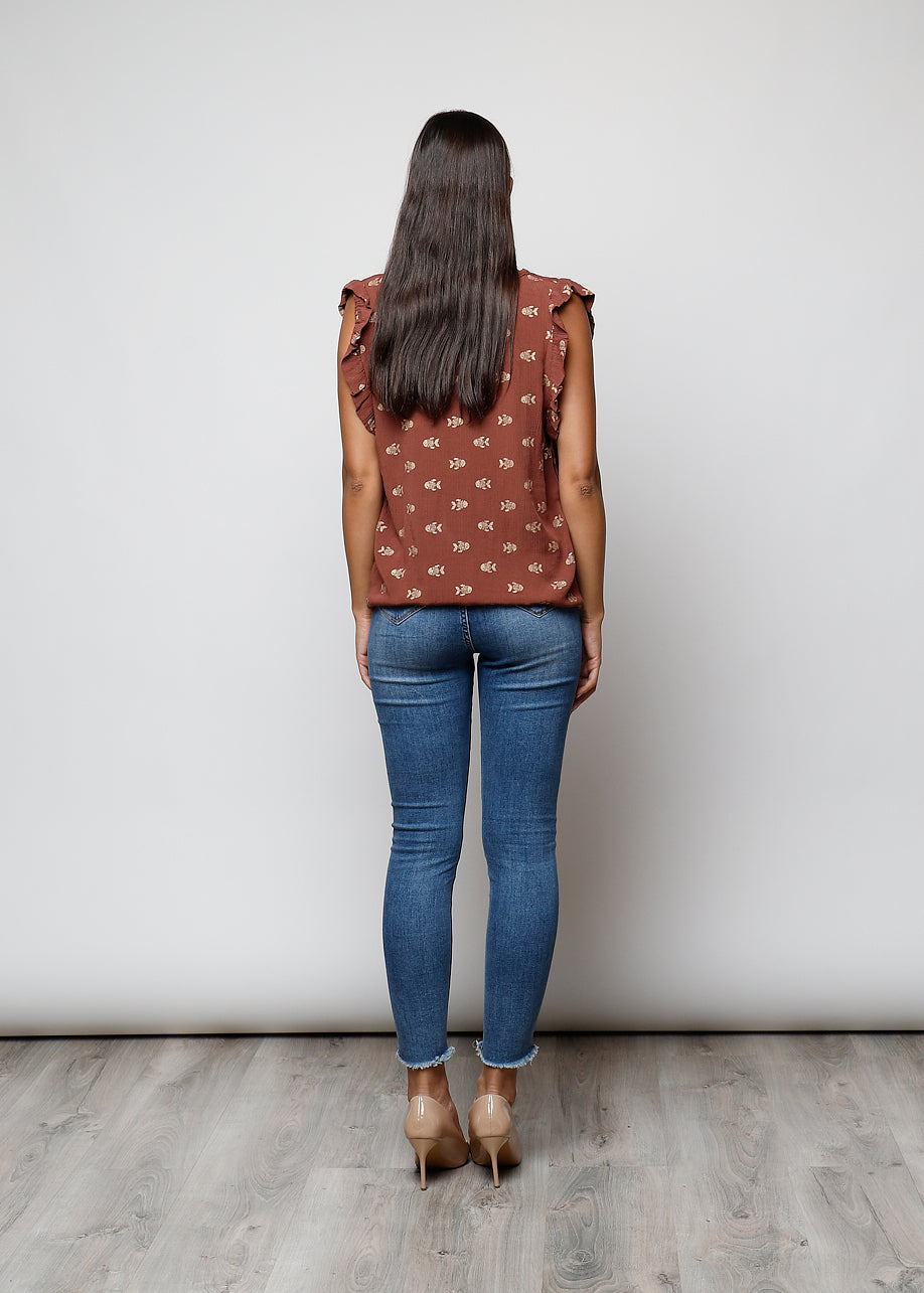 Blusa stampata in viscosa - C5311