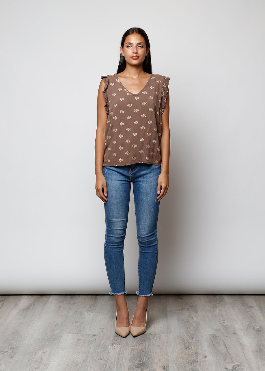 Blusa stampata in viscosa - C5311