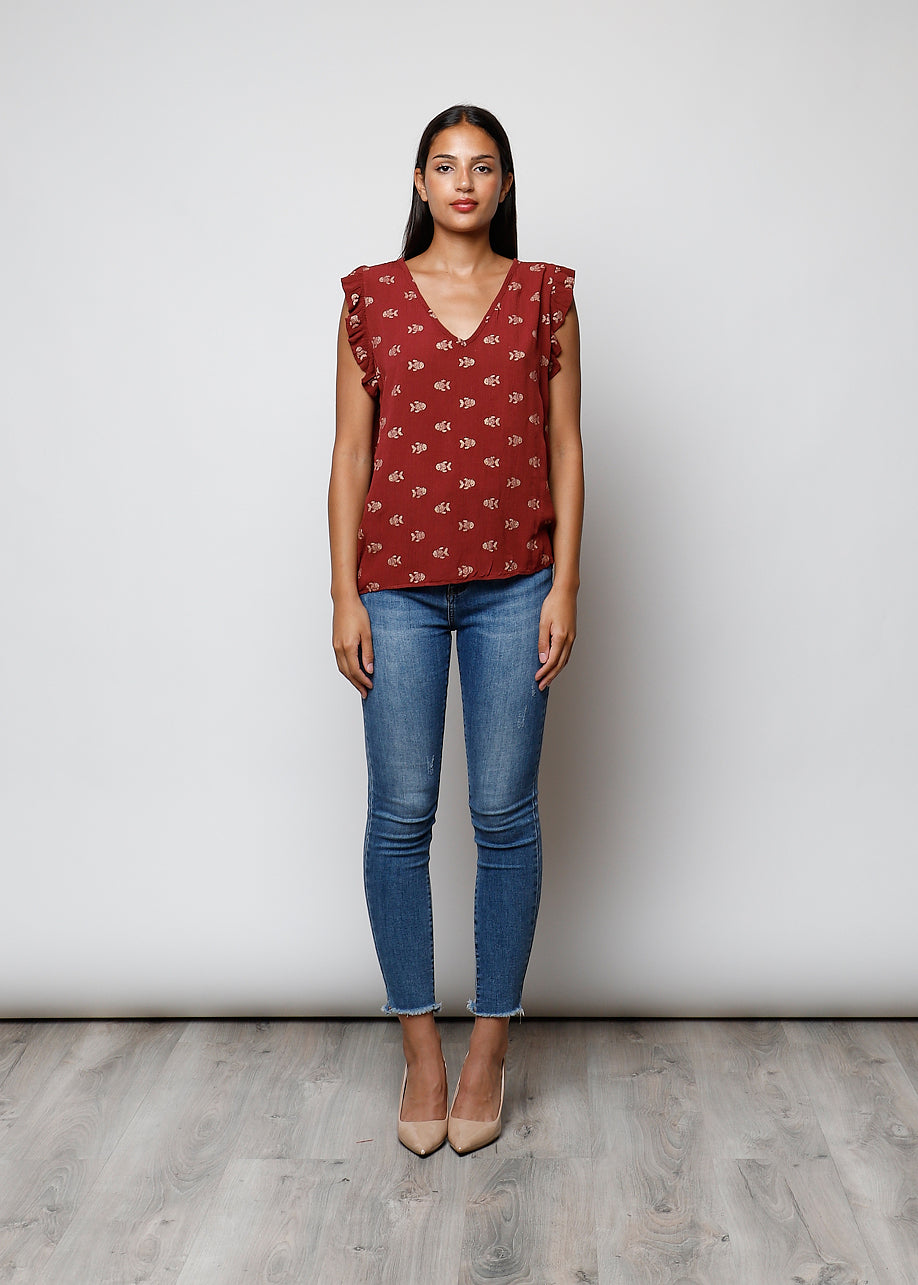 Blusa stampata in viscosa - C5311