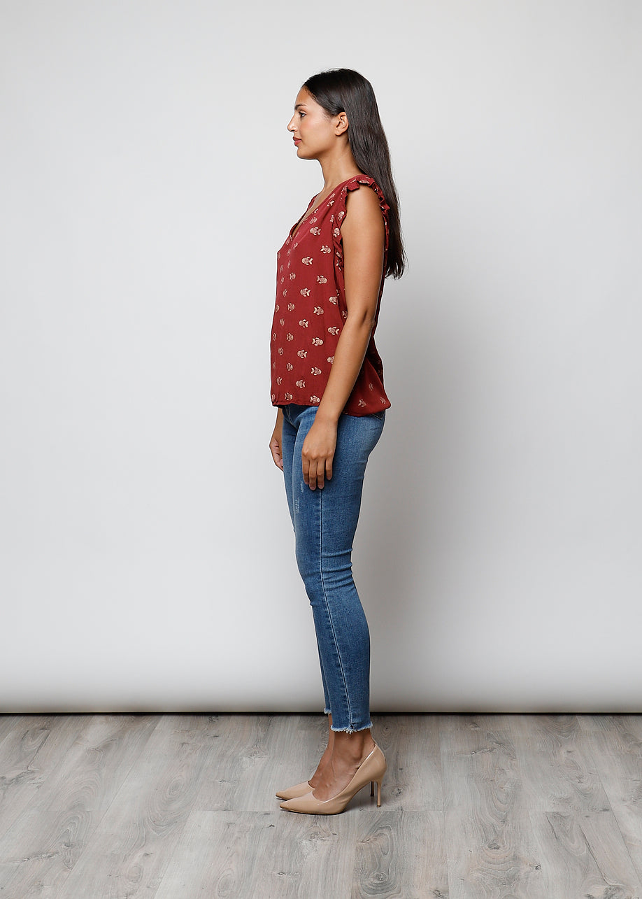 Blusa stampata in viscosa - C5311