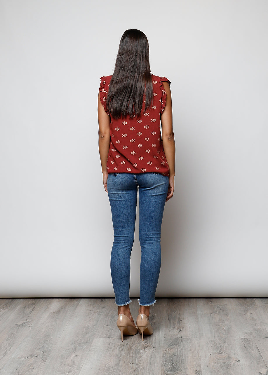 Blusa stampata in viscosa - C5311