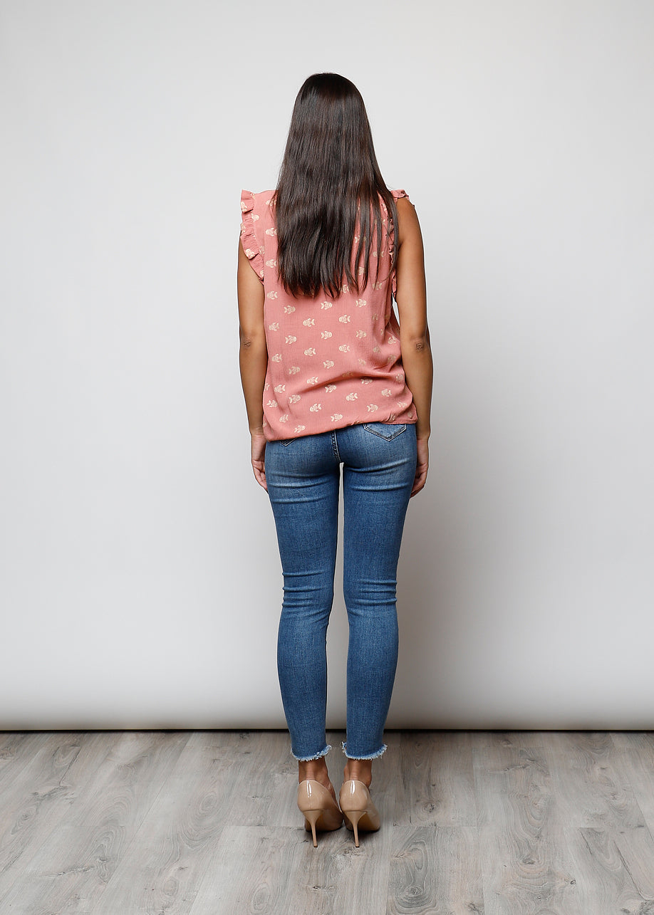 Blusa stampata in viscosa - C5311