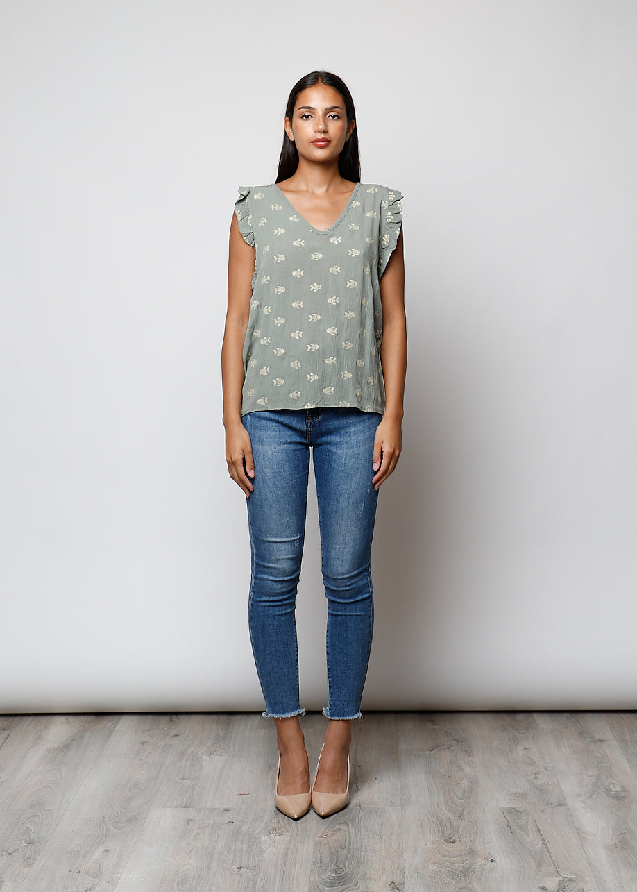 Blusa stampata in viscosa - C5311