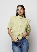Blusa aperta con bottoni in 100% cotone