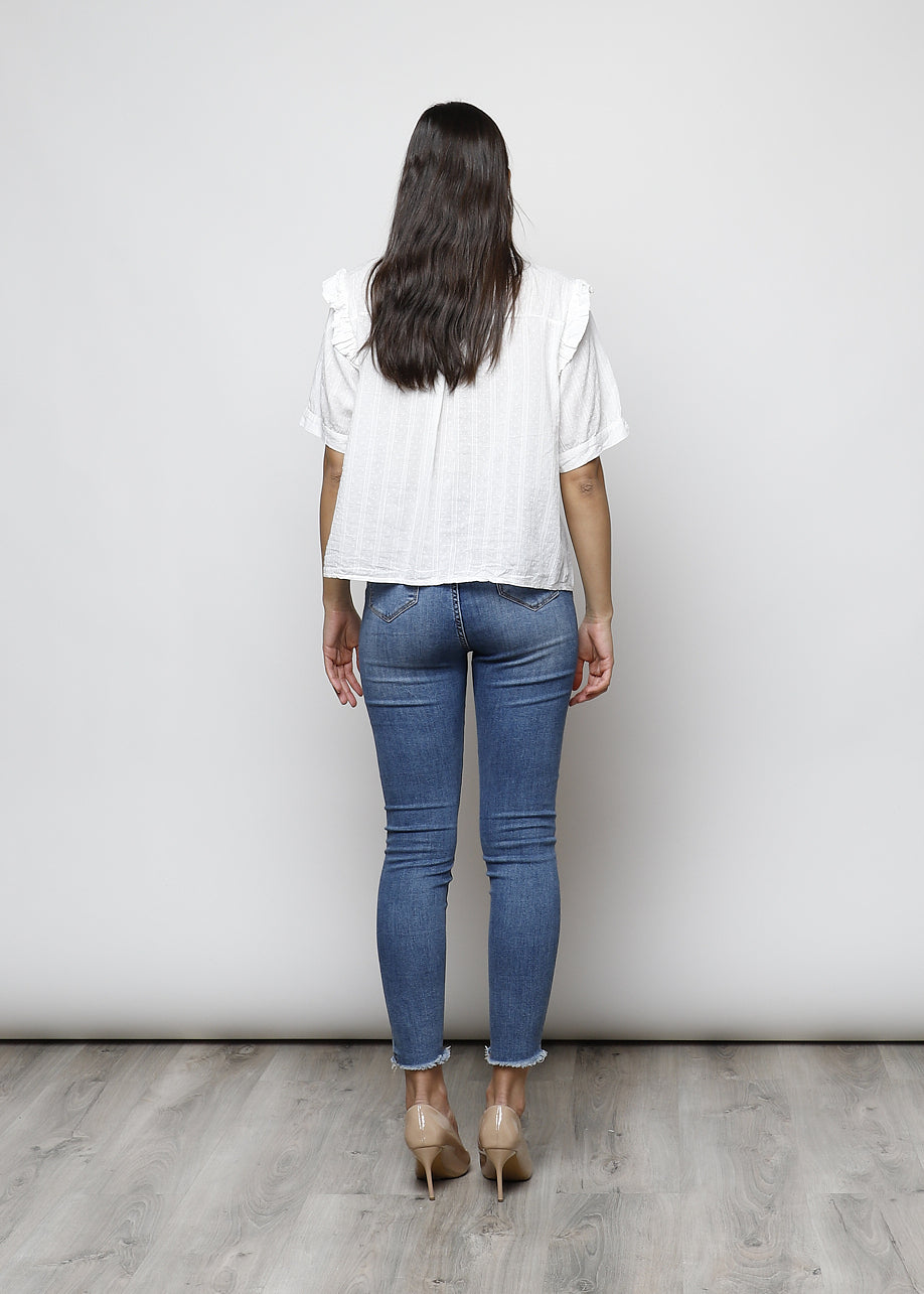 Blusa aperta con bottoni in 100% cotone