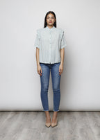 Blusa aperta con bottoni in 100% cotone