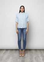 Blusa aperta con bottoni in 100% cotone