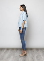 Blusa aperta con bottoni in 100% cotone