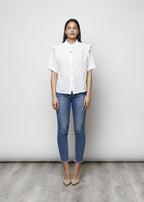 Blusa aperta con bottoni in 100% cotone