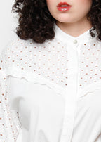 Camicia in cotone traforata
