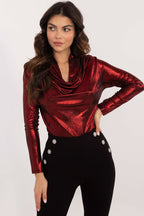 Rosso / Universale Blusa da donna con finitura lucida