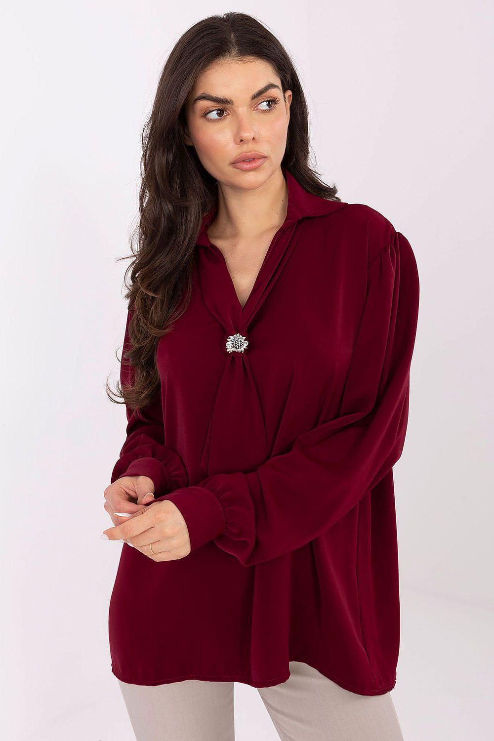 rosso 2 / Universale Blusa elegante con laccio regolabile