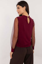 Blusa elegante con maniche trasparenti - 203405