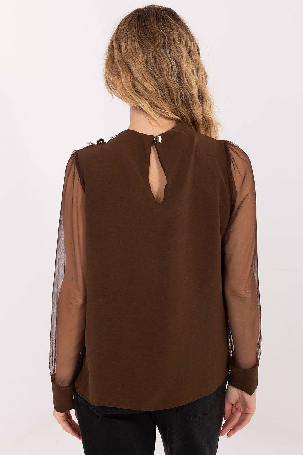 Blusa elegante con maniche trasparenti - 203405