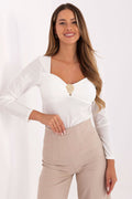 Bianco / Universale Blusa elegante in viscosa - 217011