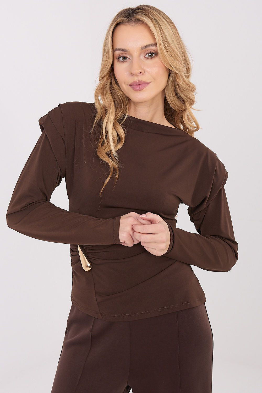Marrone / Universale Blusa elegante in viscosa