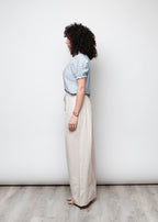Blusa in viscosa aperta con colletto