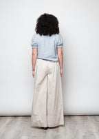 Blusa in viscosa aperta con colletto
