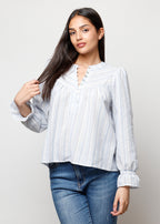 Blusa a manica lunga rigata