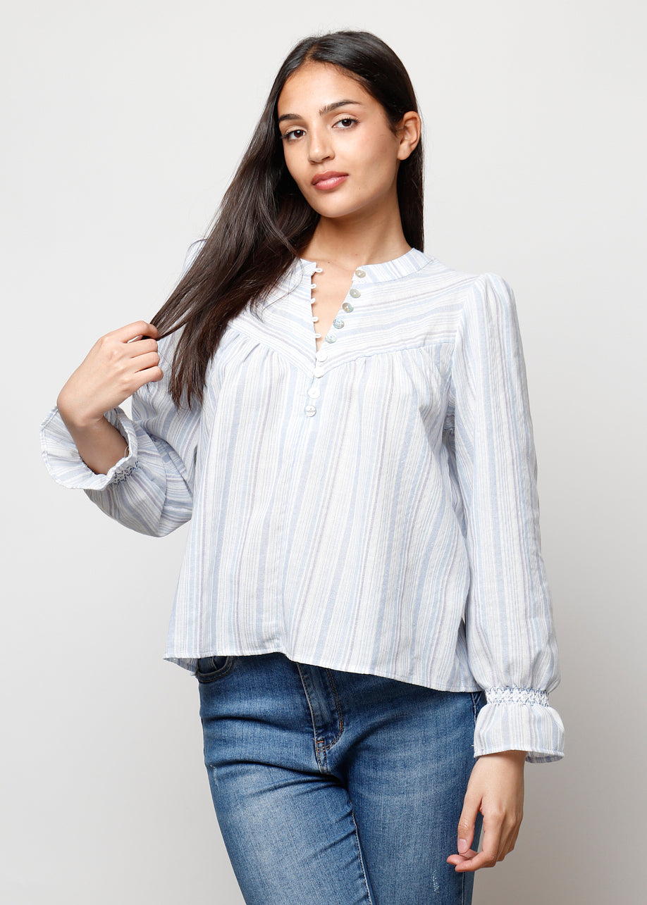 Blusa a manica lunga rigata