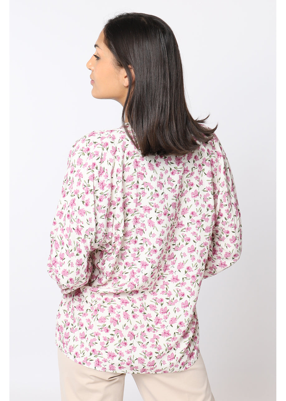 Floral print viscose blouse