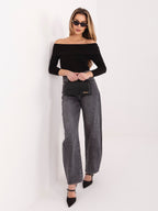 Blusa Fitted con Scollo Off-the-Shoulder in Cotone (Oriana)