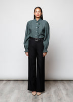 Blusa con bottoni in viscosa  - 0025598