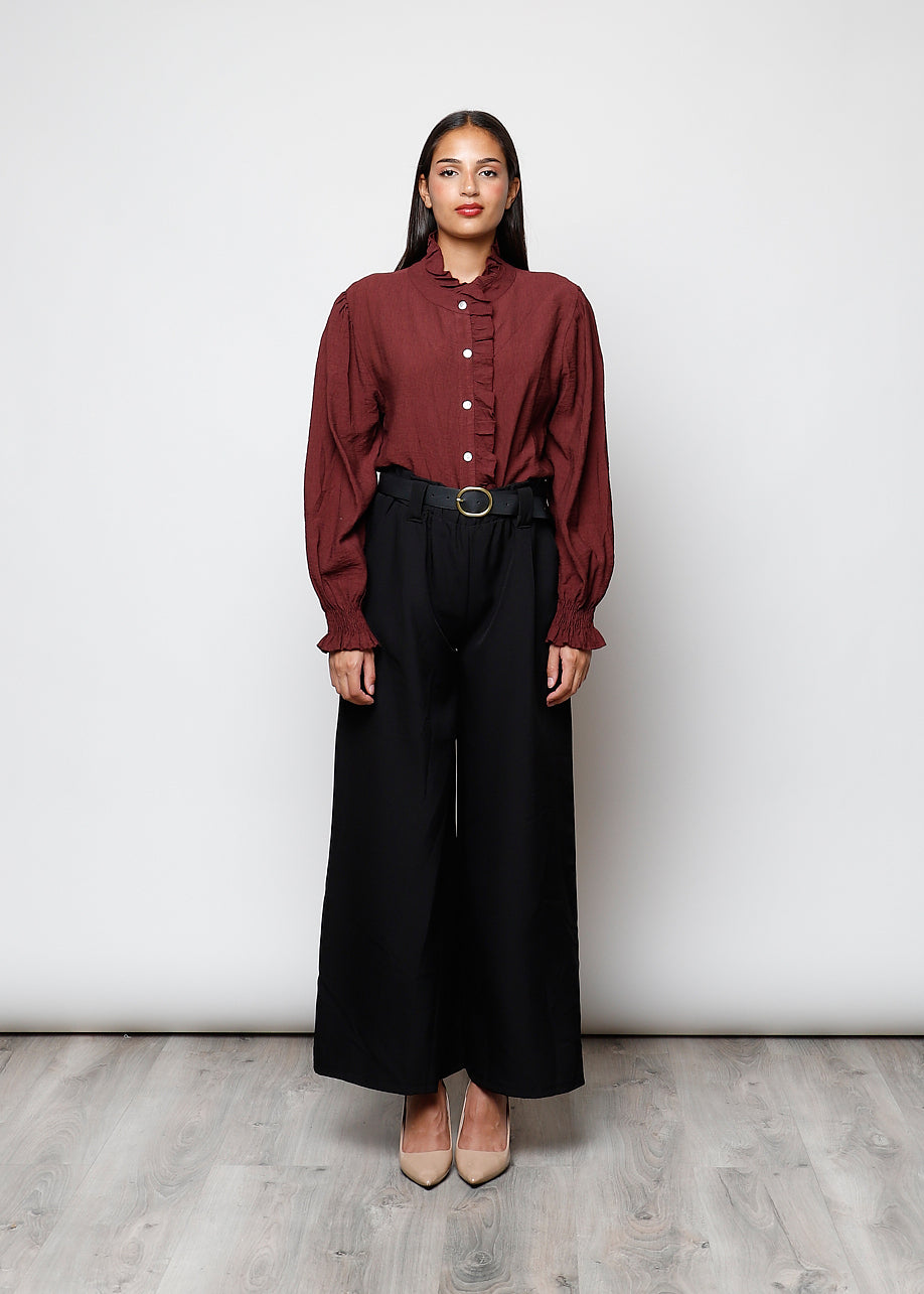 Blusa con bottoni in viscosa  - 0025598