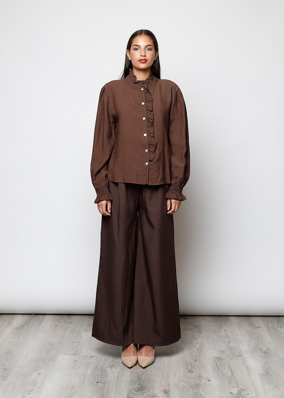 Blusa con bottoni in viscosa  - 0025598
