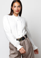 Blusa con bottoni in viscosa  - 0025598