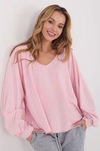 Blusa morbida in cotone scollo a V - 223332