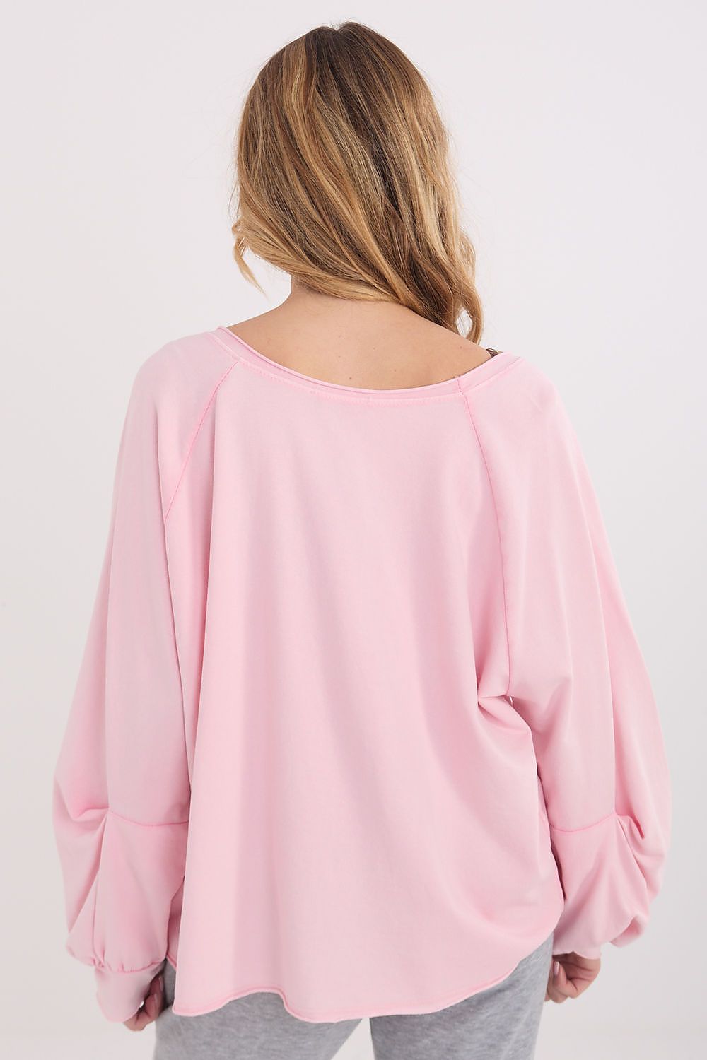 Blusa morbida in cotone scollo a V - 223332
