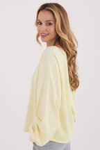 Blusa morbida in cotone scollo a V - 223332