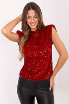 rosso 2 / Universale Blusa con pailettes - 219202