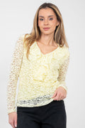 Giallo / universale Blusa in pizzo viscosa - 223838