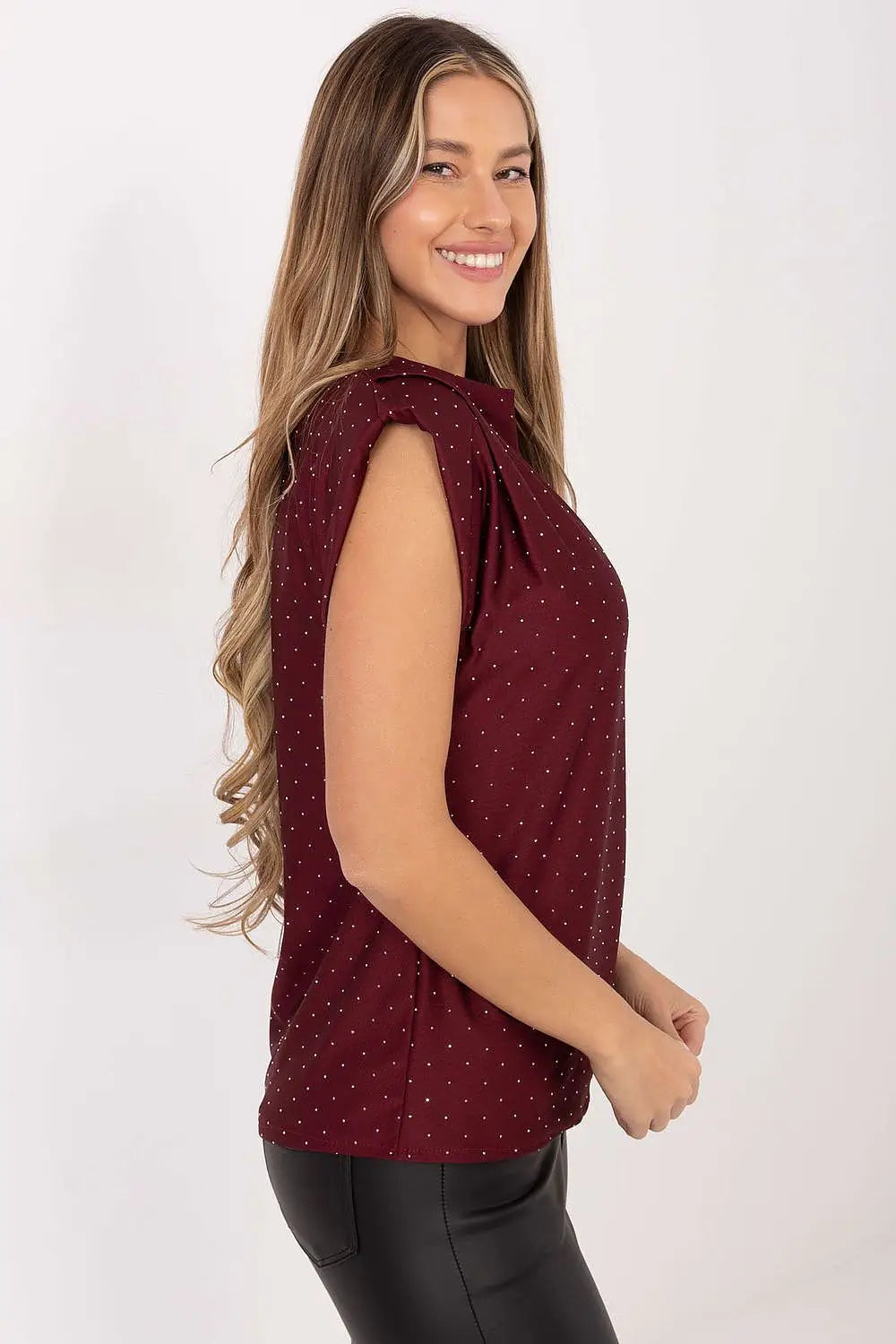 Blusa smanicata con paillettes - 221994
