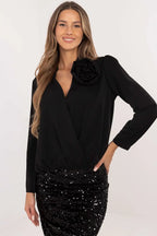 Blusa sofisticata con a V - 203717