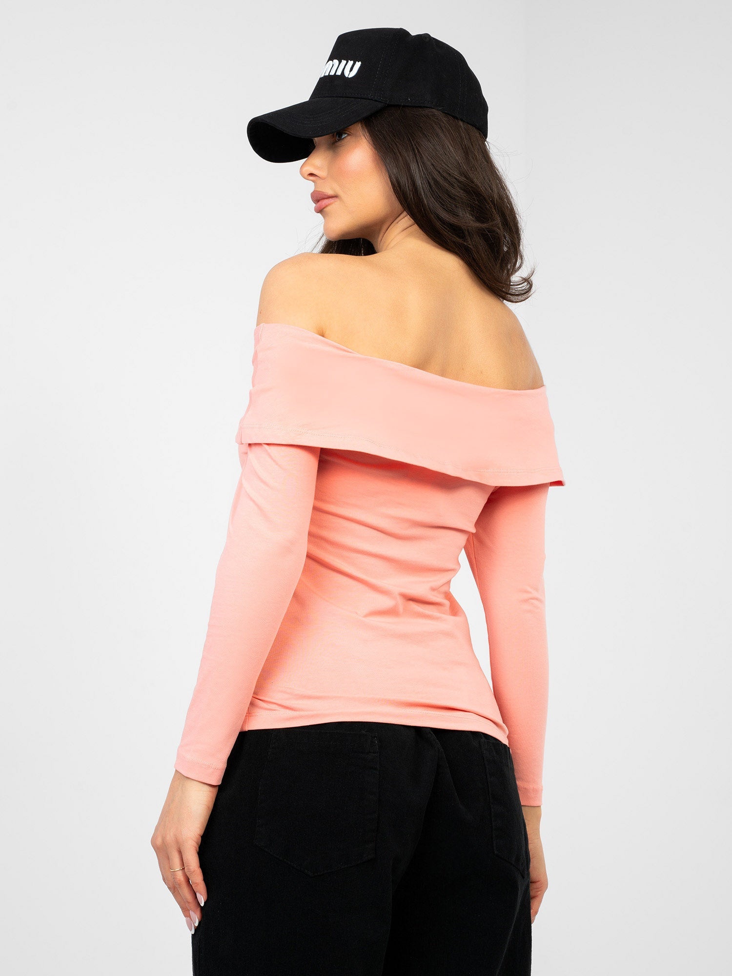 Blusa Fitted con Scollo Off-the-Shoulder in Cotone (Oriana)