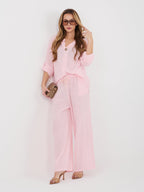 Blusa in Cotone con Scollo a V e Bottone Decorativo (Stella)