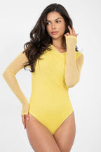 Body drappeggiato con maniche in voile - ELISA - 223387