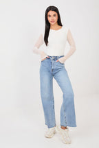 Body drappeggiato con maniche in voile - ELISA - 223387