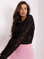 Body in Pizzo con Maniche Lunghe e Scollo Rotondo (Harper)