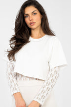 Body in pizzo con t-shirt - KYLIE - 224071