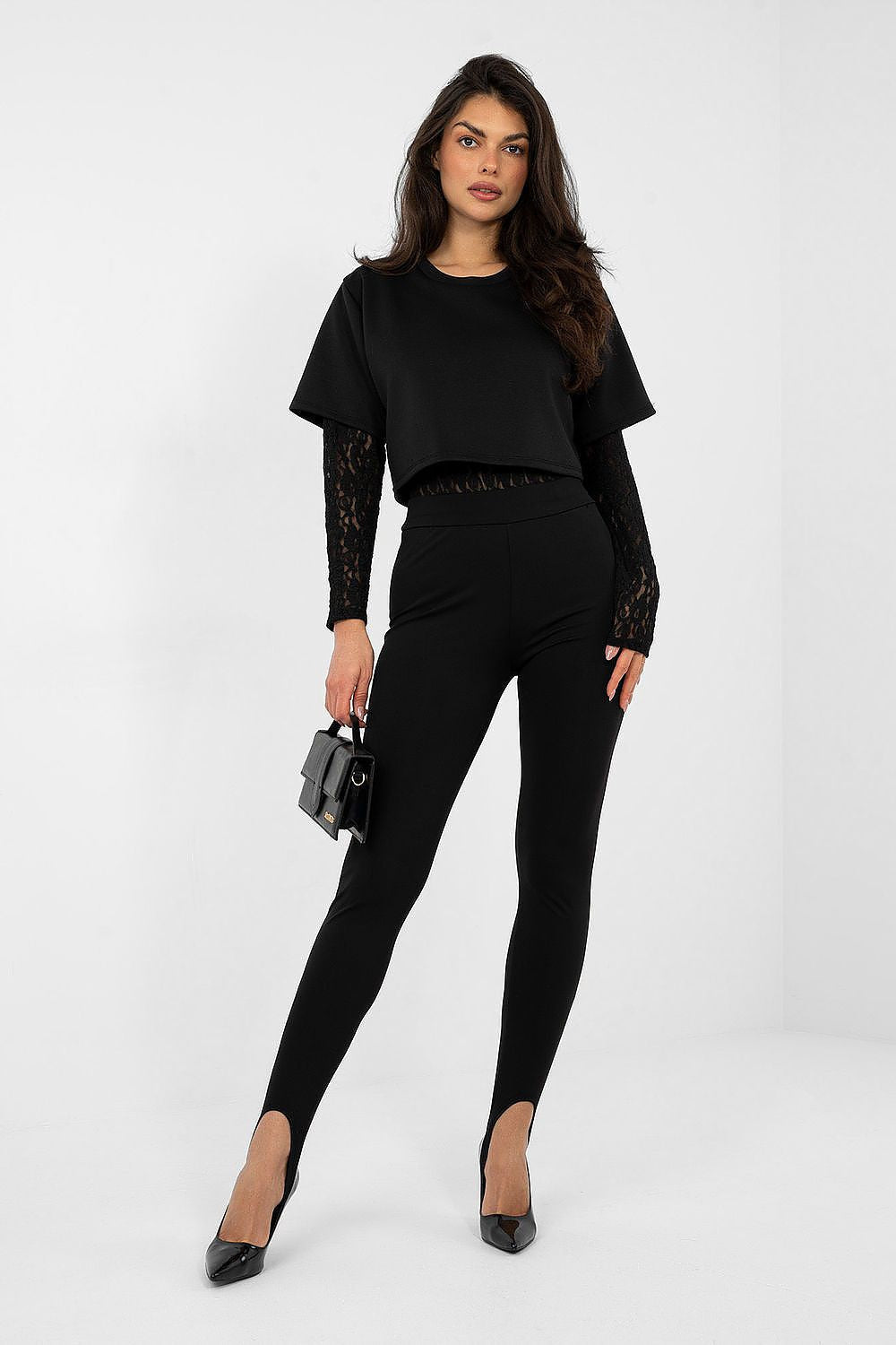 Nero / Universale Body in pizzo con t-shirt - KYLIE - 224071