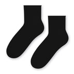 Nero / 35-37 Calze corte donna con risvolto senza elastico