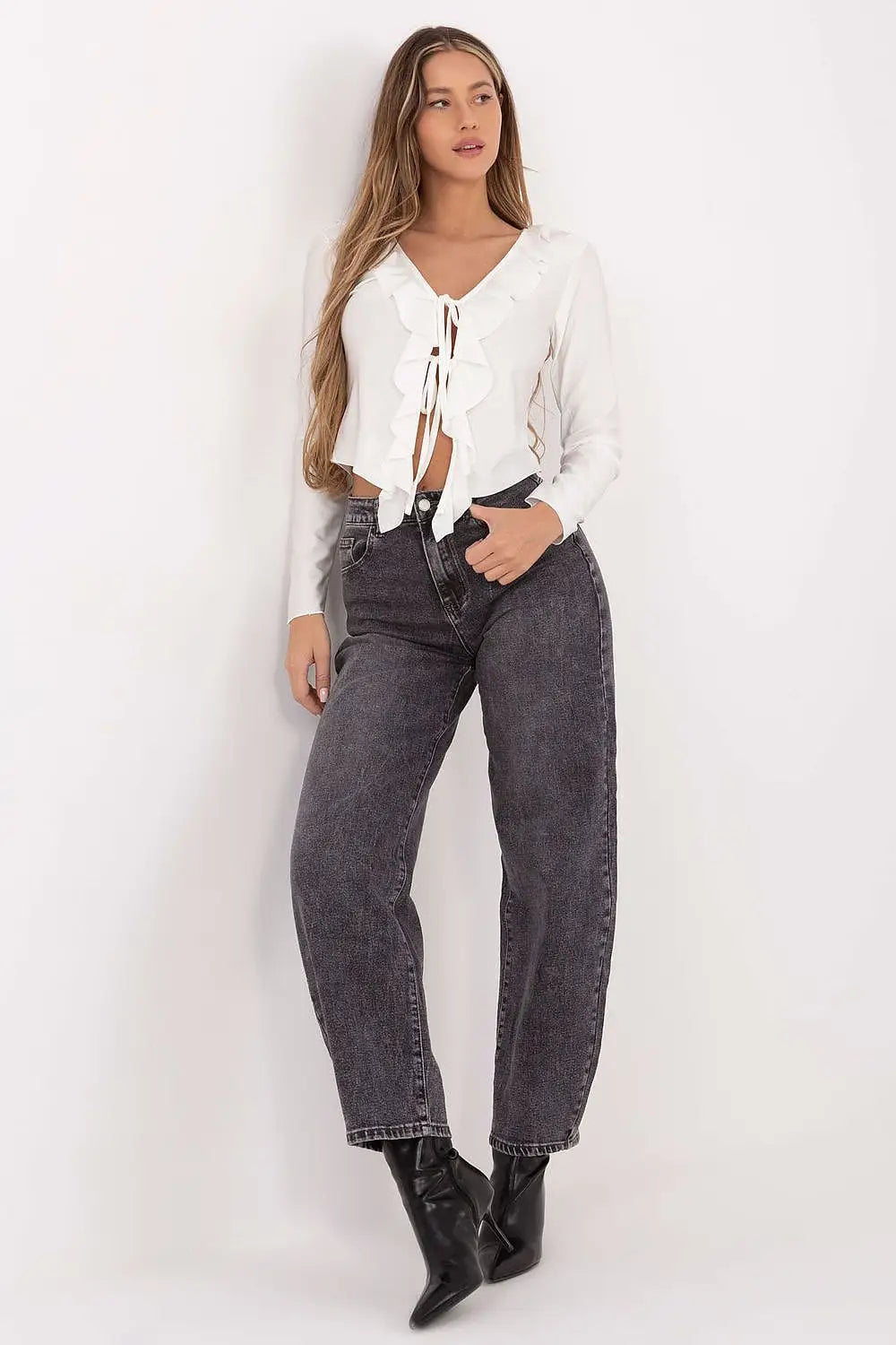 Camicetta in viscosa con a laccio e ruches frontale - 222150