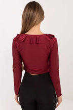 Camicetta in viscosa con a laccio e ruches frontale - 222150