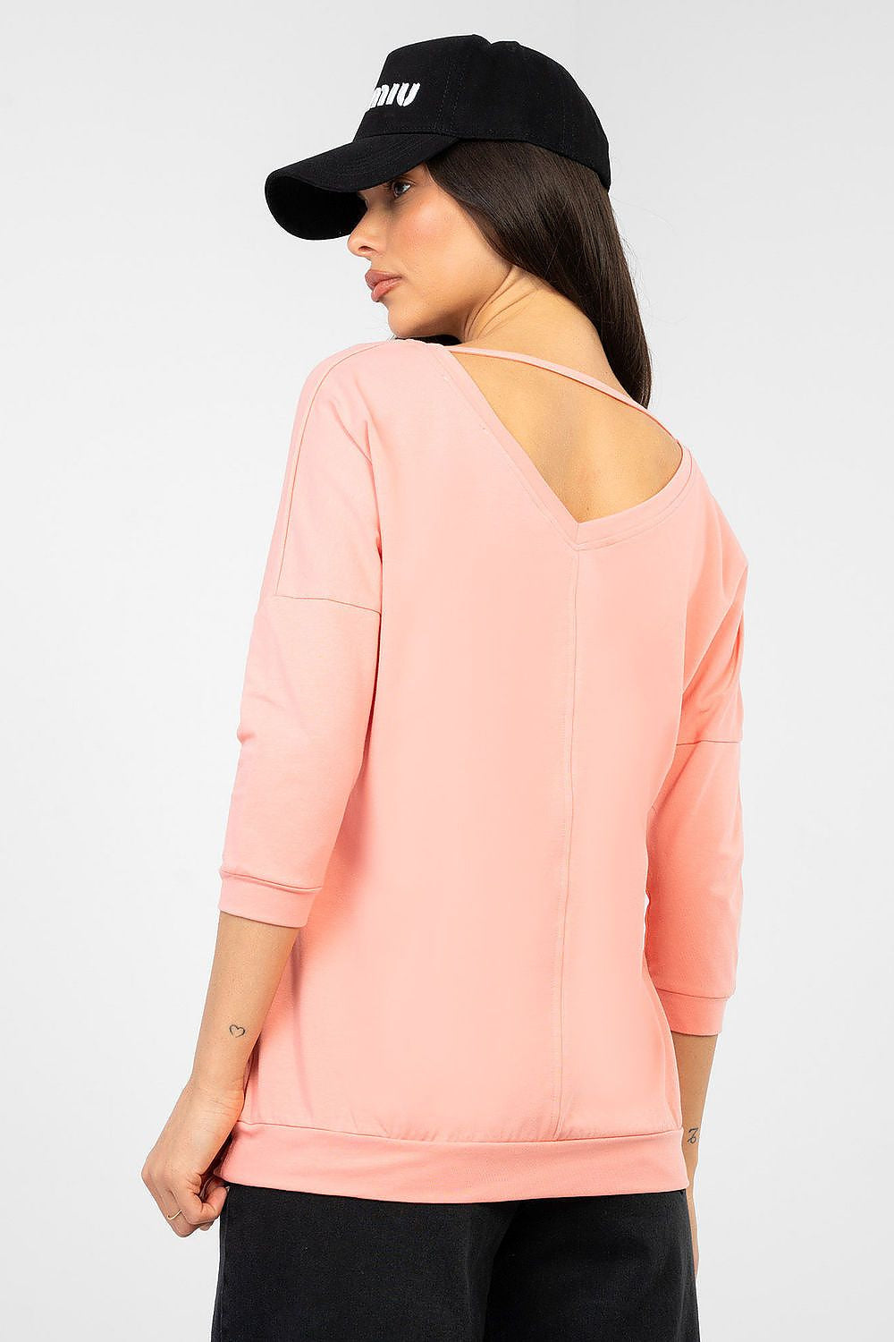 Camicetta versatile in cotone elasticizzato con scollo a V